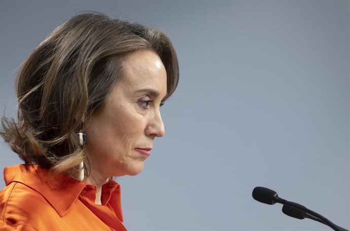 La secretaria general del PP y portavoz del Grupo Popular en el Congreso de los Diputados, Cuca Gamarra, durante una rueda de prensa, en la sede nacional del PP, a 26 de enero de 2023, en Madrid (España). 