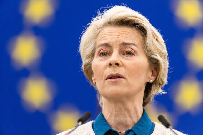 18 January 2023, France, Strasbourg: Ursula von der Leyen, President of the European Commission, speaks during a plenary session at the EU Parliament. Photo: Philipp von Ditfurth/dpa