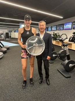 Elena Rybakina and Bulat Utemouratov. Source: Kazakhstan Tennis Federation