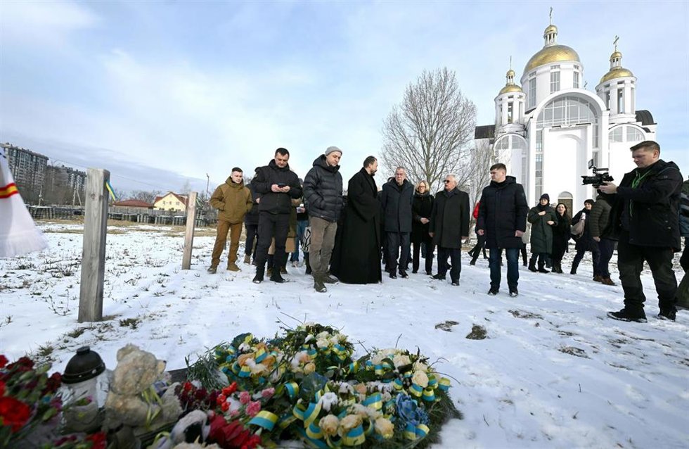 El presidente de Austria, Alexander Van der Bellen, durante su visita a Kiev, Ucrania