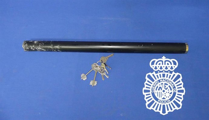 Barra metálica intervenida a un detenido en Salamanca.