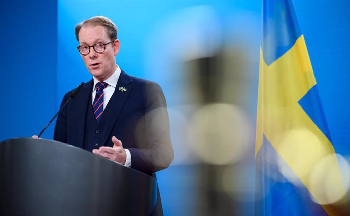Archivo - El ministro de Exteriores de Suecia, Tobias Billstrom