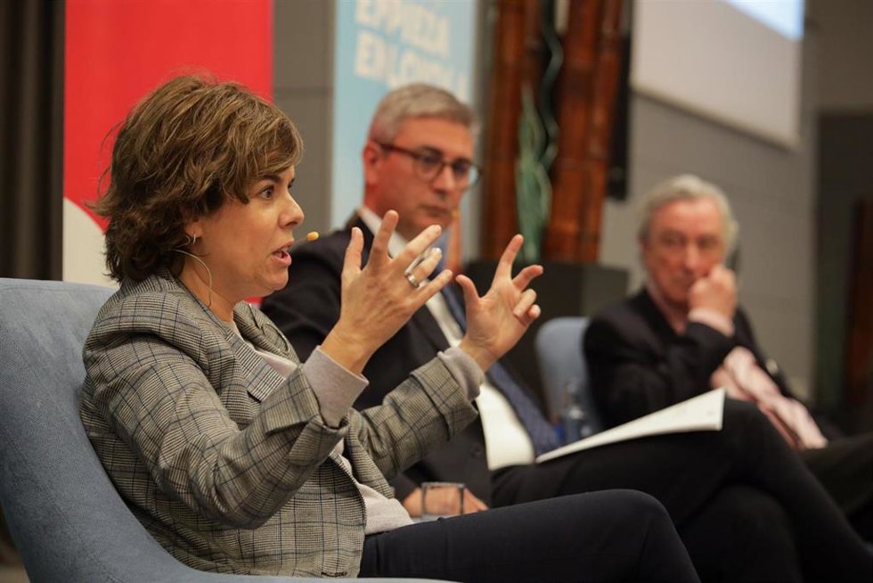 Soraya Sáenz de Santamaría, exvicepresidenta del Gobierno de España, en el encuentro Diálogos para el Desarrollo