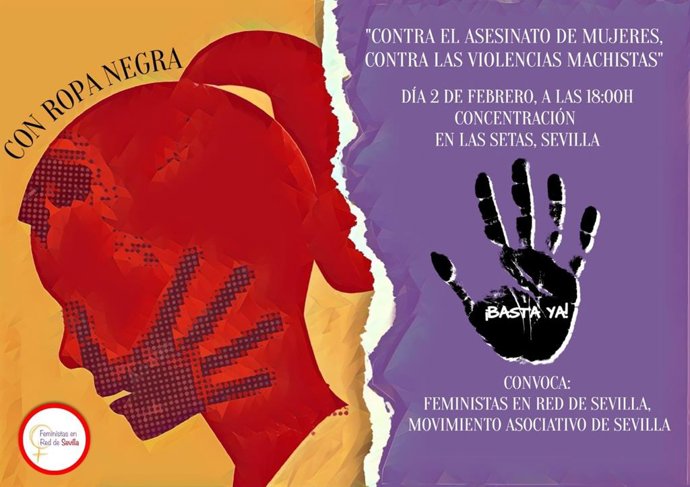 Cartel con la convocatoria de este jueves 2 de febrero en las Setas de la Encarnación.