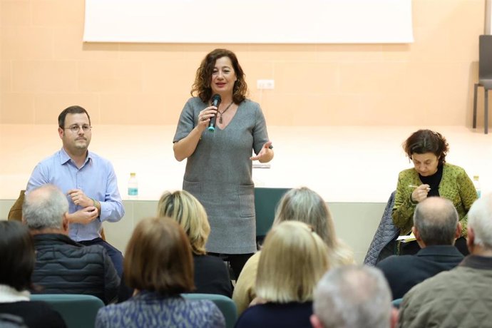 La presidenta del Govern, Francina Armengol, durante su acto en Marratxí.