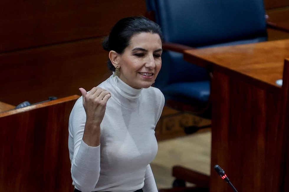 Archivo - La portavoz de Vox en la Asamblea, Rocío Monasterio, interviene durante una sesión plenaria en la Asamblea de Madrid. Archivo.