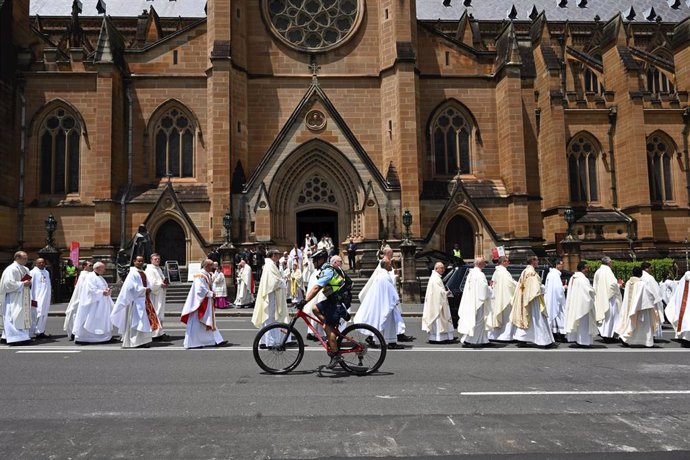 Imagen de archibo del funeral de George Pell en Ausrtalia.