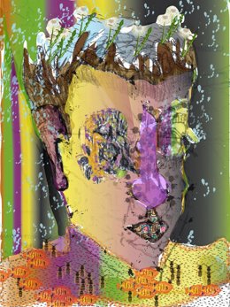 Una de las obras de Olga Llamas que forma parte de la muestra que se puede visitar en el Centro Leonés de Arte