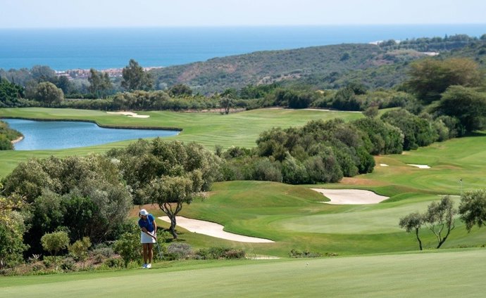 Vista campo de golf en Málaga.