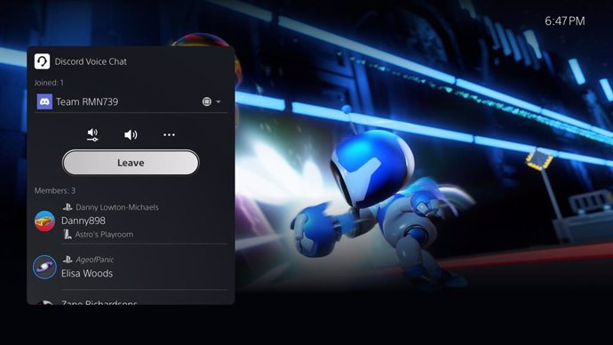 La función de chat de voz de Discord en PlayStation 5.