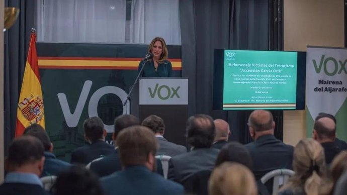 La diputada de Vox en el Congreso por Sevilla, Reyes Romero, en Mairena del Aljarafe, en Sevilla.