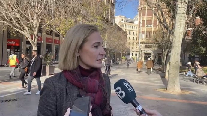 La candidata de Ciudadanos a la alcaldía de Palma, Eva Pomar, este viernes.