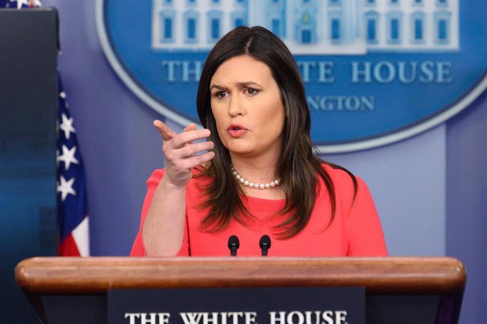 Archivo - La exsecretaria de Prensa de la Casa Blanca, Sarah Sanders