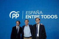 Aznar y Rajoy cierran filas con Feijóo tras una foto de 'reconciliación' en Valencia y un homenaje a Barberá