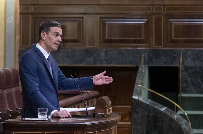 El presidente del Gobierno, Pedro Sánchez, en el Pleno del Congreso de los Diputados, a 24 de enero de 2023, en Madrid (España). 
