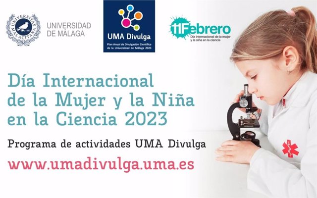 Cartel UMA sobre el Día Internacional de la Mujer y la Niña en la Ciencia.