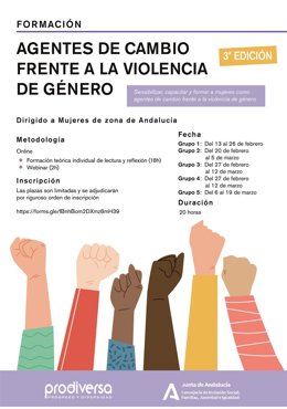 Cartel curso 'Agente de Cambio frente a la Violencia Machista'