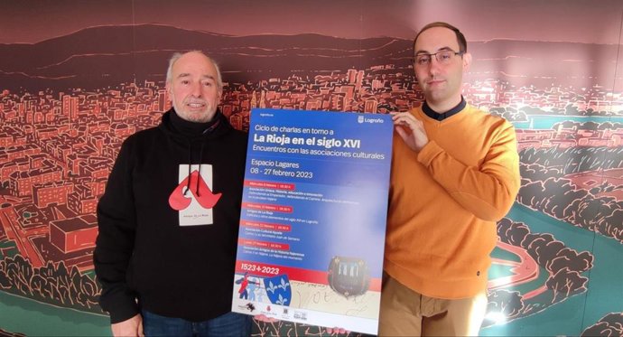 Federico Soldevilla, presidente  Amigos de La Rioja y Adrián Calonge_concejal de Patrimonio (6-2-23).