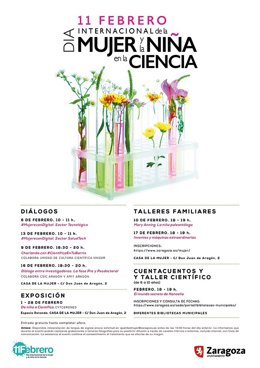 Cartel del Día de la Mujer y la Niña en la Ciencia