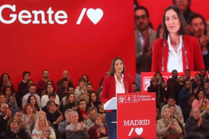 La ministra de Industria, Comercio y Turismo, Reyes Maroto, interviene en su presentación como candidata a la alcaldía de Madrid 