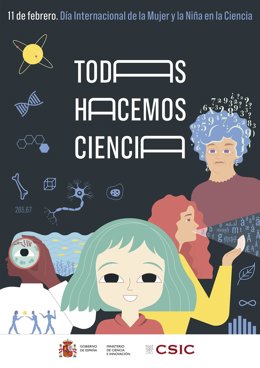 Cartel del programa de actividades del CSIC con motivo del Día Internacional de la  Mujer y la Niña en la Ciencia.