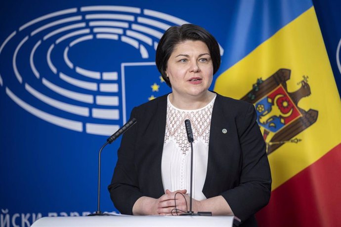 La primera ministra de Moldavia, Natalia Gavrilita, comparece en la sede del Parlamento Europeo