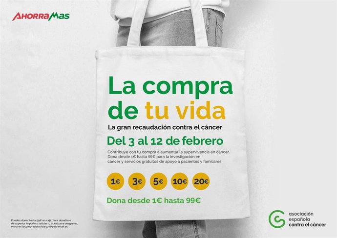 Ahorramas colabora en 'La Compra de tu Vida' de la Asociación Española Contra el Cáncer