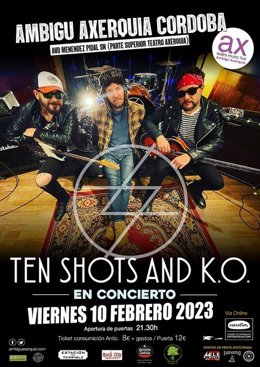 Cartel del concierto de Ten Shots and K.O. En Córdoba.