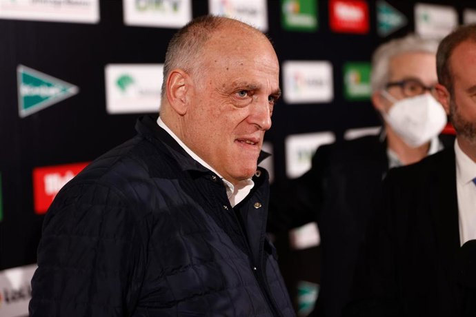 El presidente de LaLiga, Javier Tebas, durante un acto