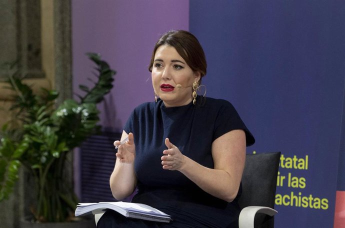 La secretaria de Estado de Igualdad y contra la Violencia de Género, Ángela Rodríguez Pam, interviene en la presentación de la Estrategia Estatal para combatir las Violencias Machistas 2022-2025, en el Ministerio de Igualdad, a 17 de enero de 2023, en M