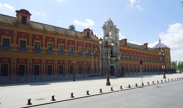 Archivo - Fachada del Palacio de San Telmo de Sevilla.