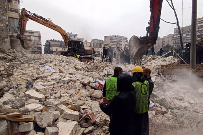 Danys materials a Alepo (Síria) a causa del terratrmol de magnitud 7,4 a Turquia