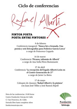 Cartel ciclo de conferencias Rafael Alberti
