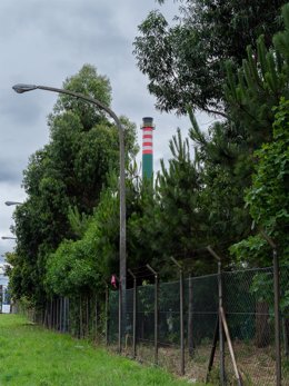 Archivo - Vista de la fábrica de celulosa Ence ante la que in millar de personas protestan, por la contaminación de la ría, a 19 de junio de 2022, en Pontevedra, Galicia, (España). La 'Marcha contra celulosas', que organiza cada año la Asociación pola D