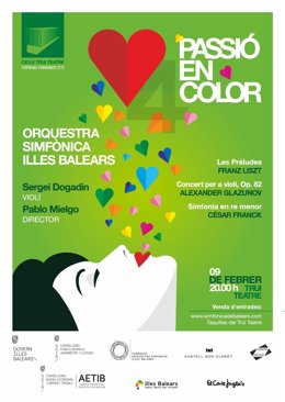 Cartel del concierto de la Sinfónica de Baleares con Sergei Dogadin.