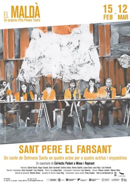 Cartel del espectáculo musical 'Sant Pere el Farsant', del colectivo Pedant a Missa i Repicant y con música de La Ludwig Band, que se podrá ver en el Teatre Mald de Barcelona