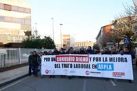 La plantilla de Aspla volverá a manifestarse el día 14 en Torrelavega