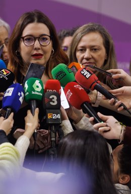 La secretaria de Estado de Igualdad y contra la Violencia de Género, Ángela Rodríguez Pam atiende a los medios de comunicación.