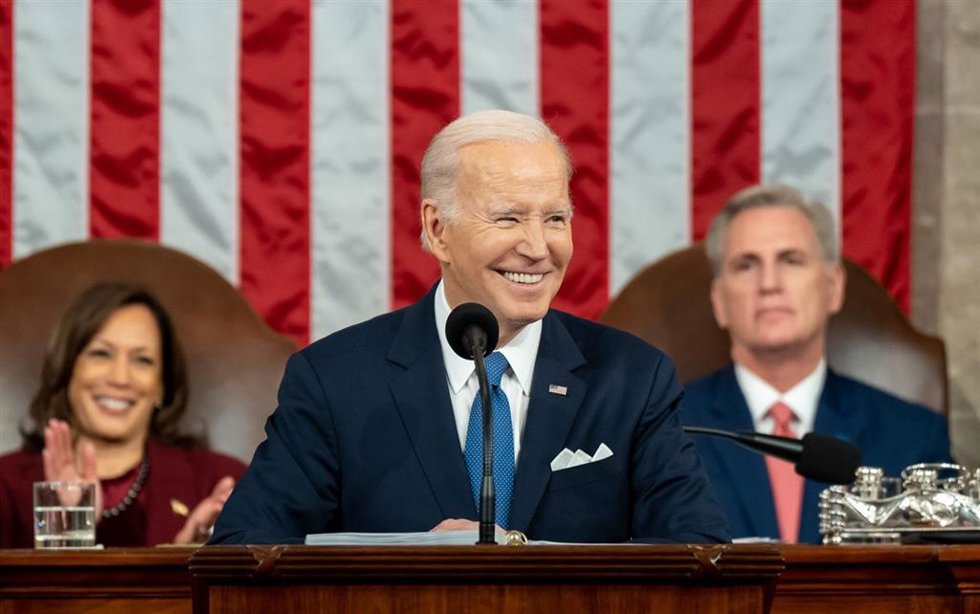El presidente de Estados Unidos, Joe Biden, durante su intervención en el Estado de la Unión
