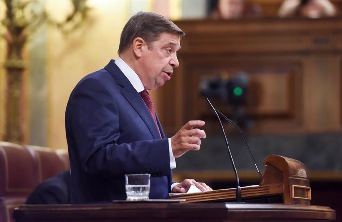 Archivo - El ministro de Agricultura, Pesca y Alimentación, Luis Planas, en una sesión plenaria en el Congreso de los Diputados 