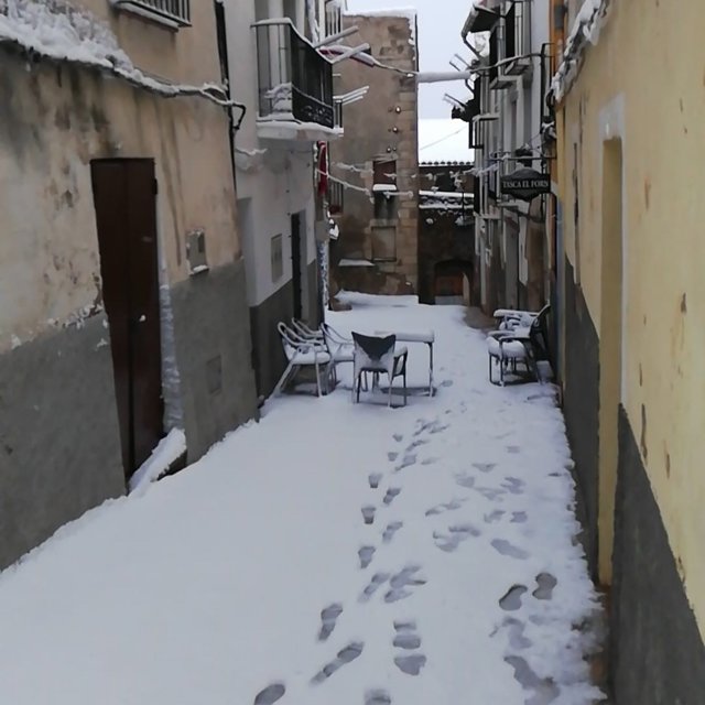 La nieve cae en Vistabella del Maestrat