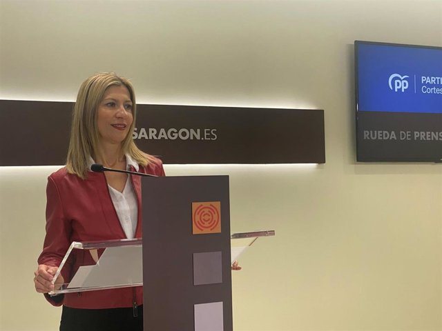 La portavoz del grupo del PP, Mar Vaquero, en la rueda de prensa