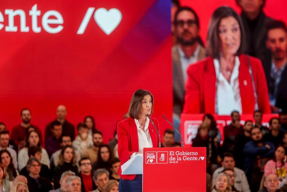 La ministra de Industria, Comercio y Turismo, Reyes Maroto, interviene en su presentación como candidata a la alcaldía de Madrid