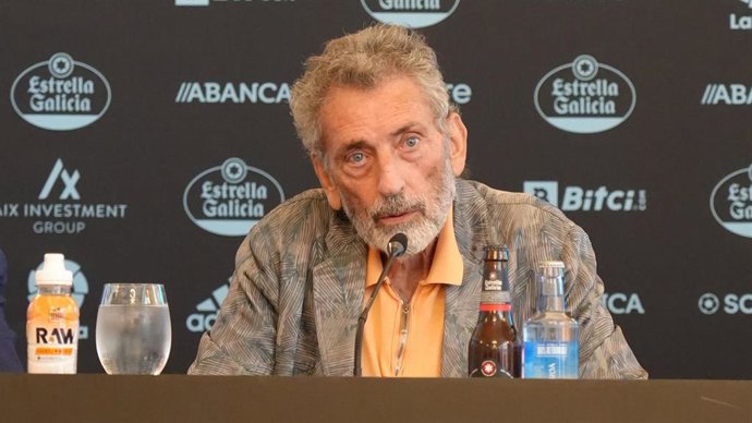Archivo - Carlos Mouriño, presidente del Celta, durante la rueda de prensa