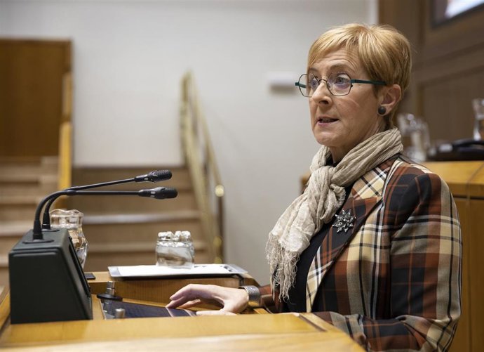 La consejera de Desarrollo Económico, Sostenibilidad y Medio Ambiente, Arantxa Tapia, en un pleno del Parlamento vasco, en Vitoria
