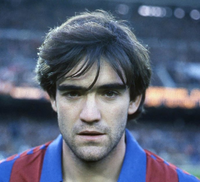 El exjugador y exentrenador Marcos Alonso Peña en su etapa como jugador en el FC Barcelona