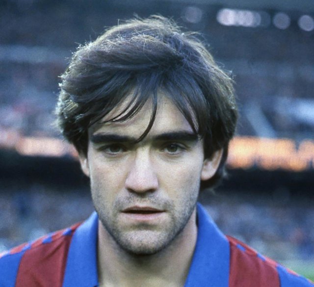 El exjugador y exentrenador Marcos Alonso Peña en su etapa como jugador en el FC Barcelona