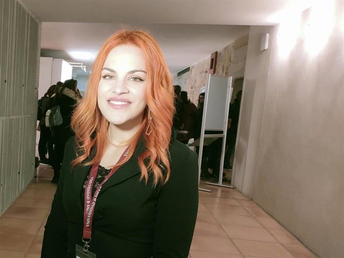 La astronauta Sara García antes de asistir a las IX Jornadas de Investigadoras de Castilla y León en Salamanca