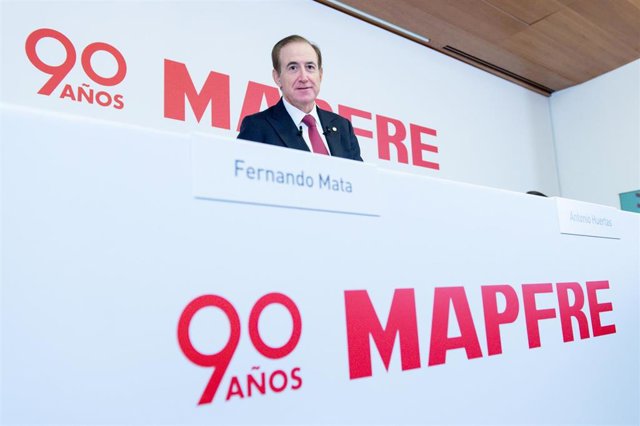 El presidente de Mapfre, Antonio Huertas, presenta los resultados anuales de 2022, en el auditorio de Fundación Mapfre, a 9 de febrero de 2023, en Madrid (España).