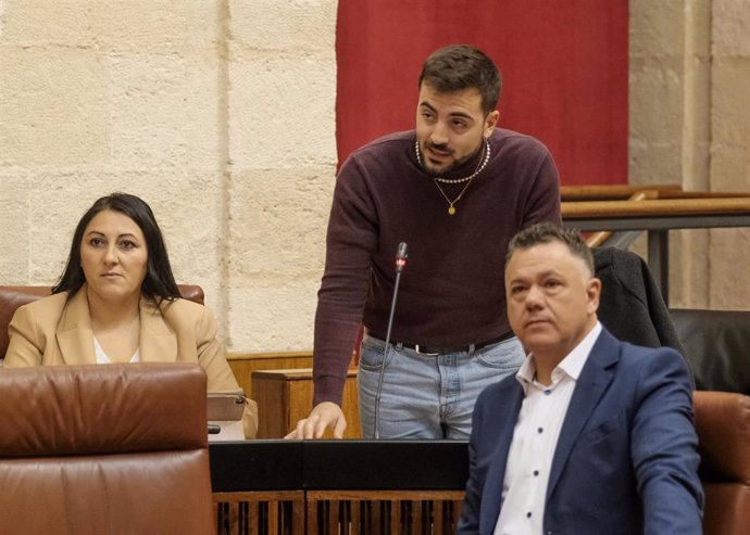 El parlamentario de Por Andalucía José Manuel Gómez Jurado, en el Pleno del Parlamento.